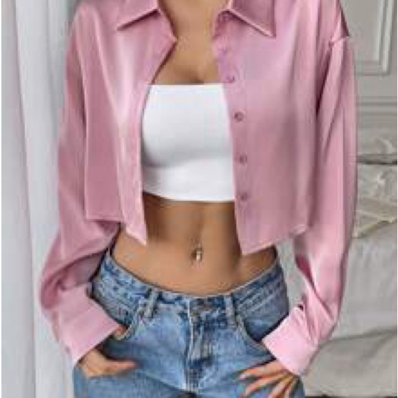 ‼️WOW‼️Lelis Crop Fuchsia color Blouse‼️ - Picture 8 of 8